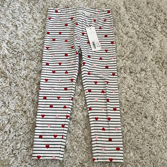 Janie&Jack Striped Heart Print Leggings - Picture 4 of 6